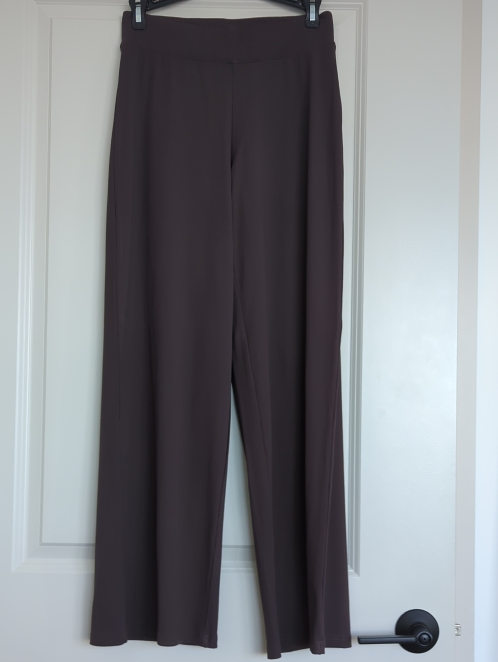 Vuori Pose Rib Wide-Leg Pull-On Pants in French Roast / Deep Brown - Size Small